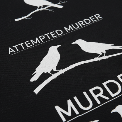 Crow Crime Scene T-Shirt_closeup