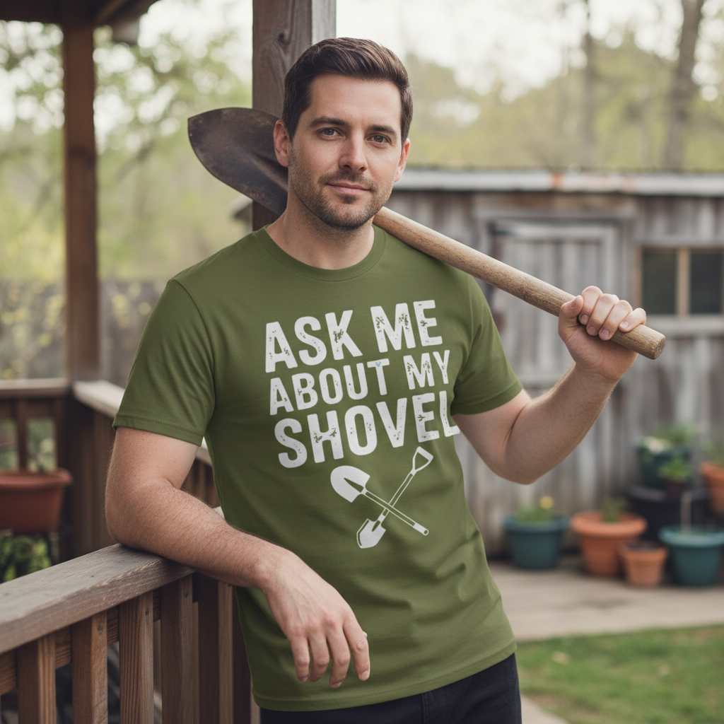 Ask Me About My Shovel T-Shirt_use