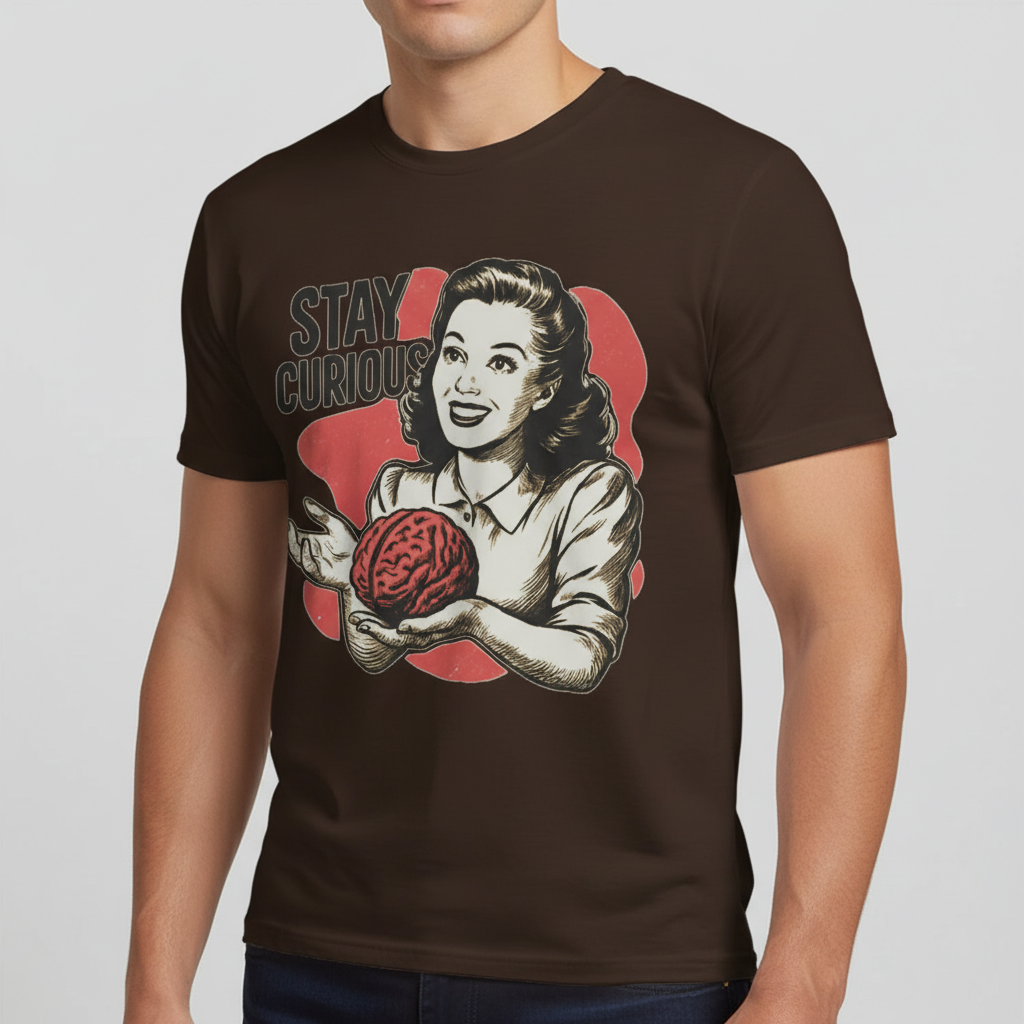 Stay Curious Retro Brain T-Shirt_benefit