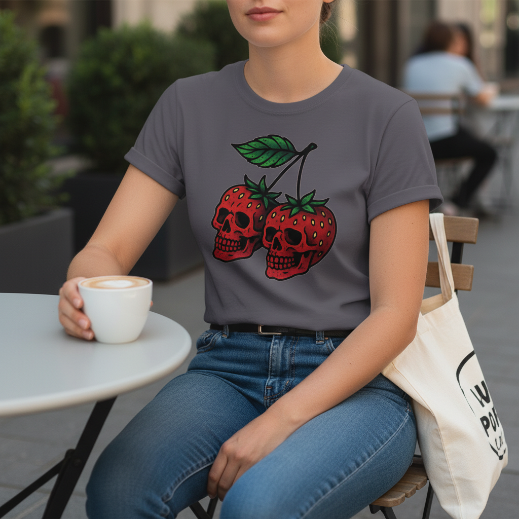 Strawberry Skulls T-Shirt_lifestyle