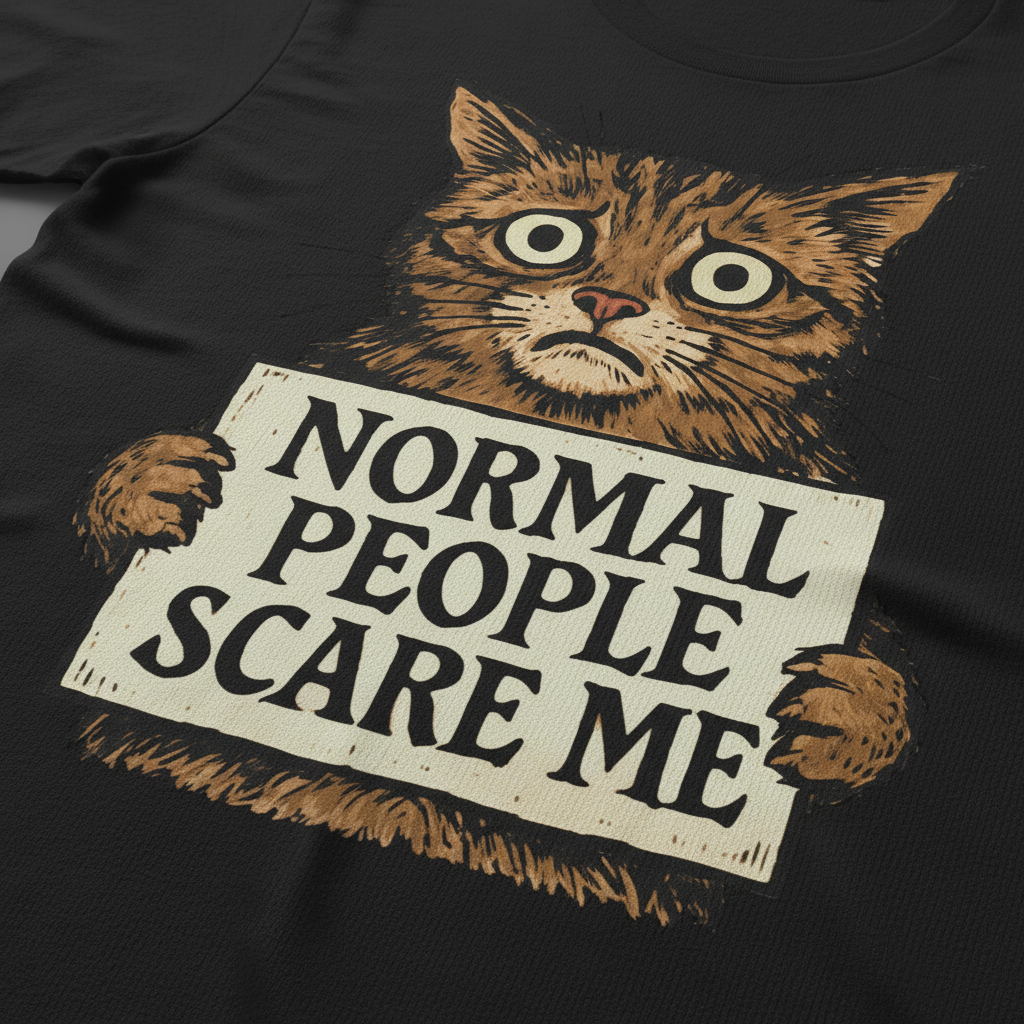 Normal People Scare Me T-Shirt_closeup