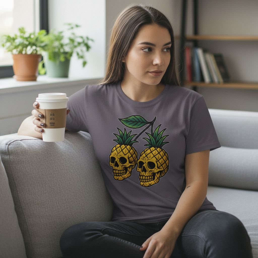 Pineapple Skulls T-Shirt_use