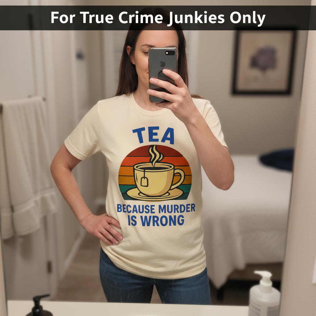 Tea Because Murder Is Wrong T-Shirt_mirror_selfie