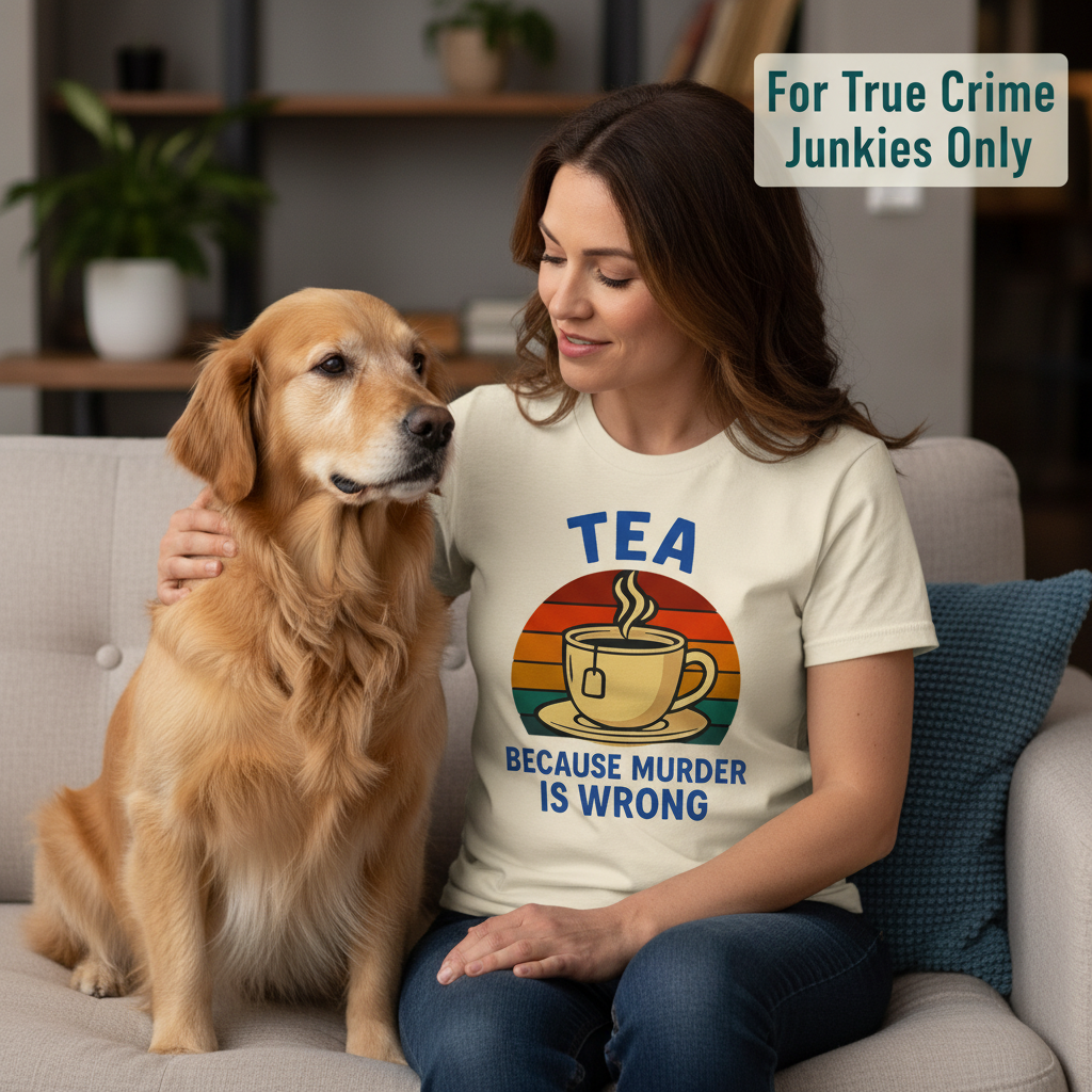 Tea Because Murder Is Wrong T-Shirt_pet_companion