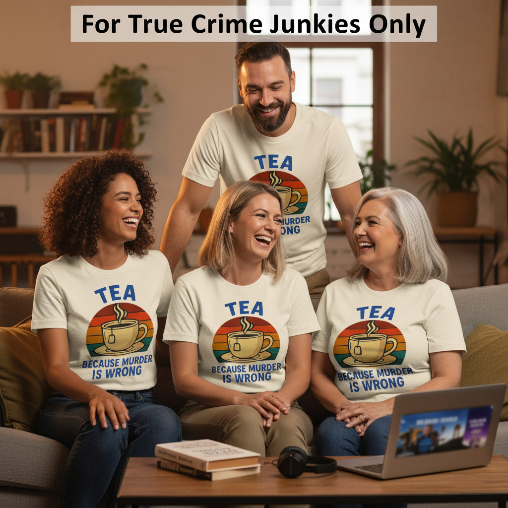 Tea Because Murder Is Wrong T-Shirt_squad_shot