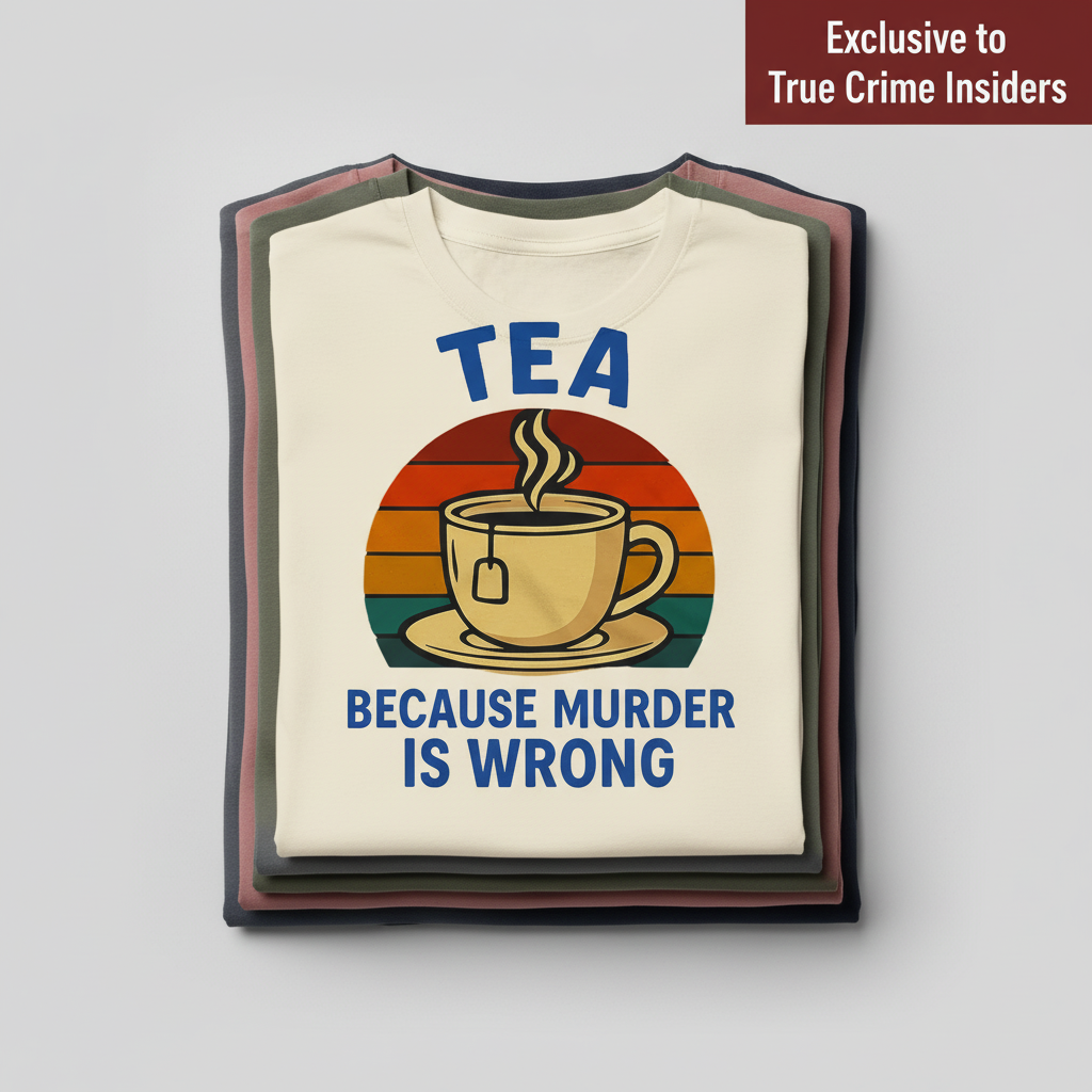 Tea Because Murder Is Wrong T-Shirt_stacked_flatlay