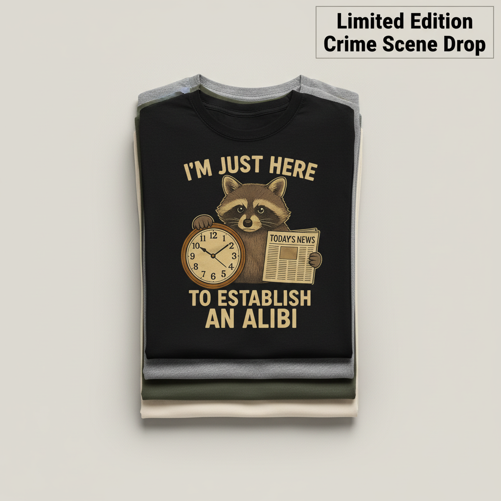 Alibi Raccoon T-Shirt_stacked_flatlay