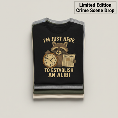 Alibi Raccoon T-Shirt_stacked_flatlay