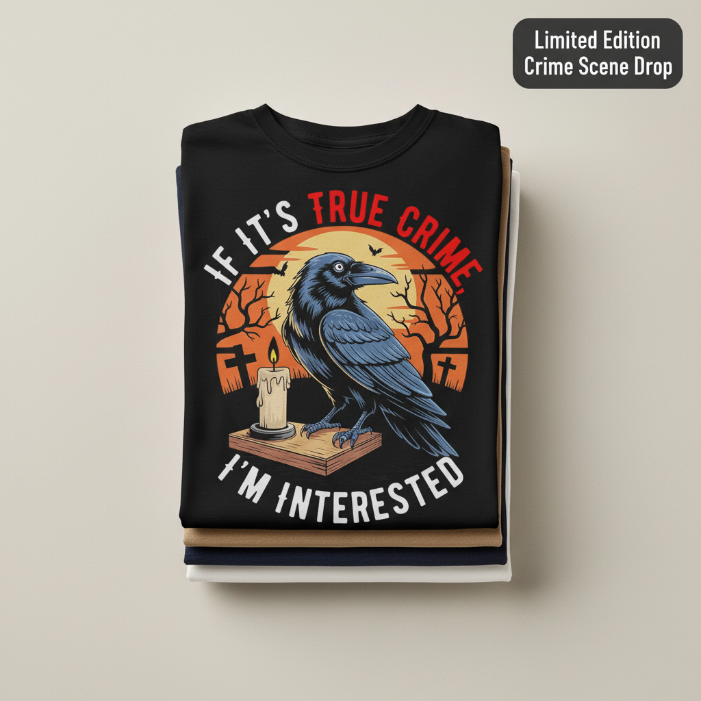 True Crime Raven T-Shirt_stacked_flatlay