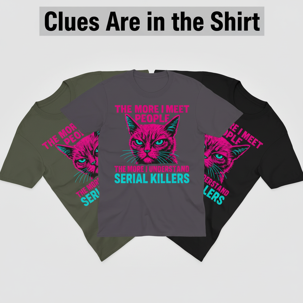 Serial Killer Cat T-Shirt_color_fan