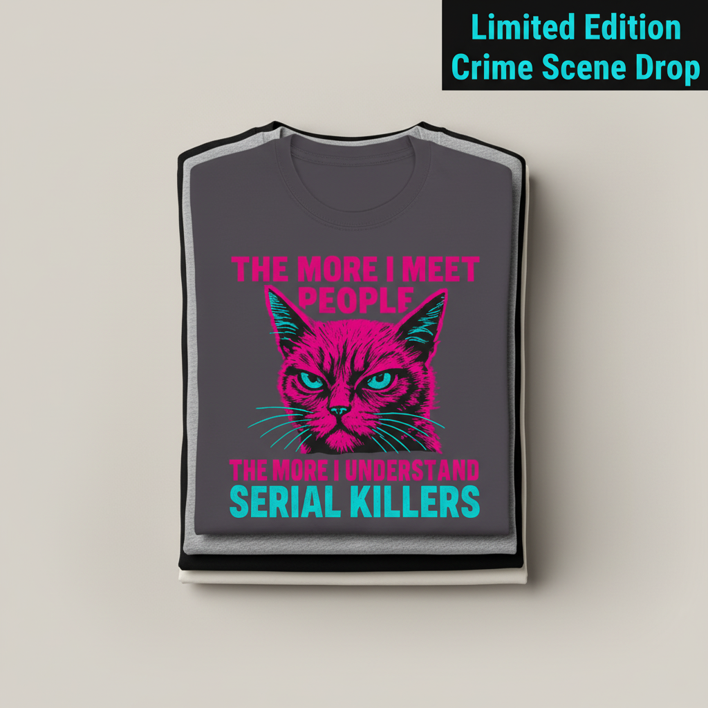 Serial Killer Cat T-Shirt_stacked_flatlay