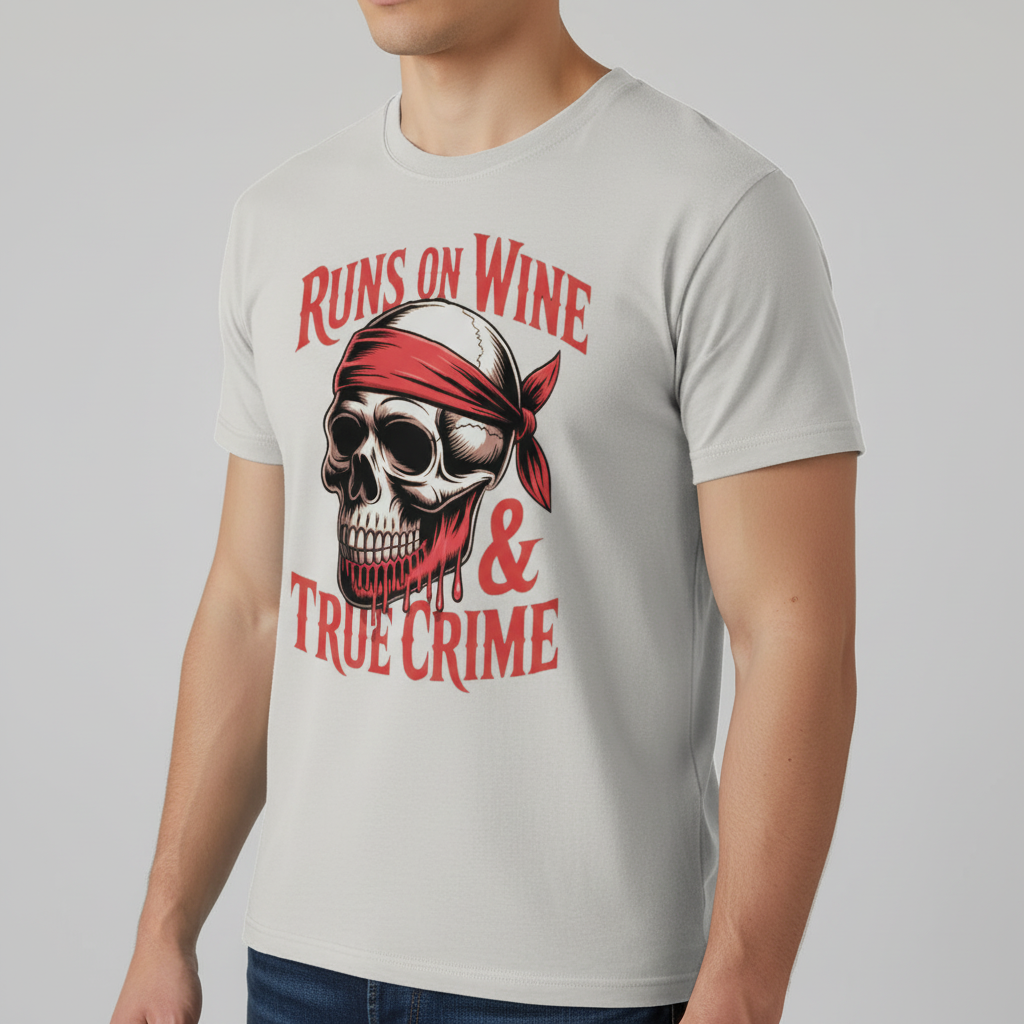 Runs on Wine & True Crime T-Shirt_benefit
