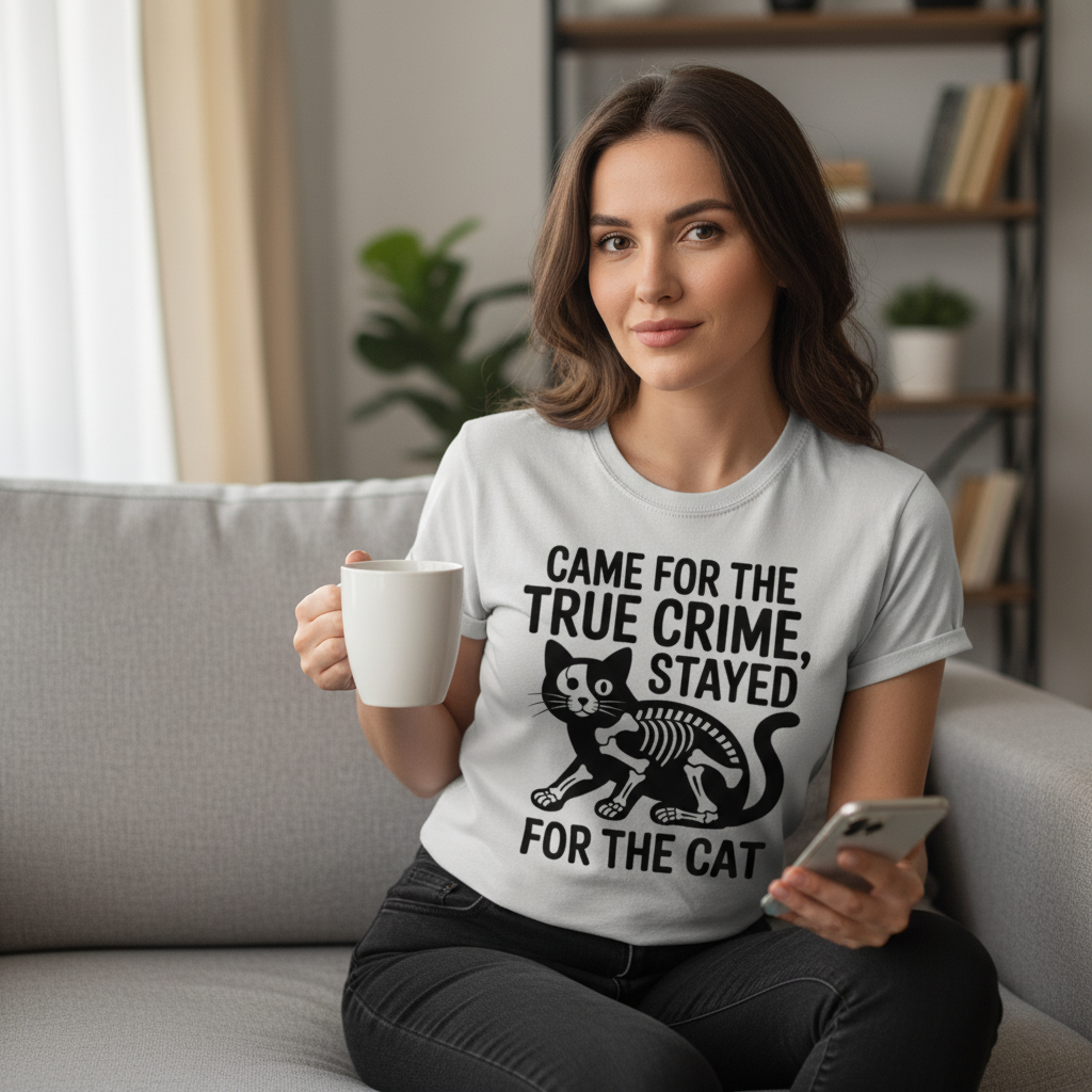 True Crime Cat Lover T-Shirt_use