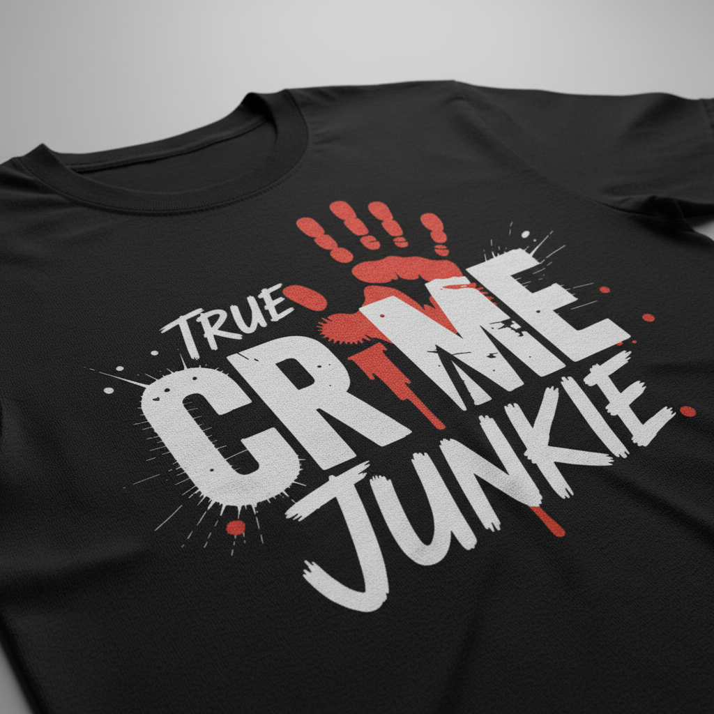 True Crime Junkie T-Shirt_closeup