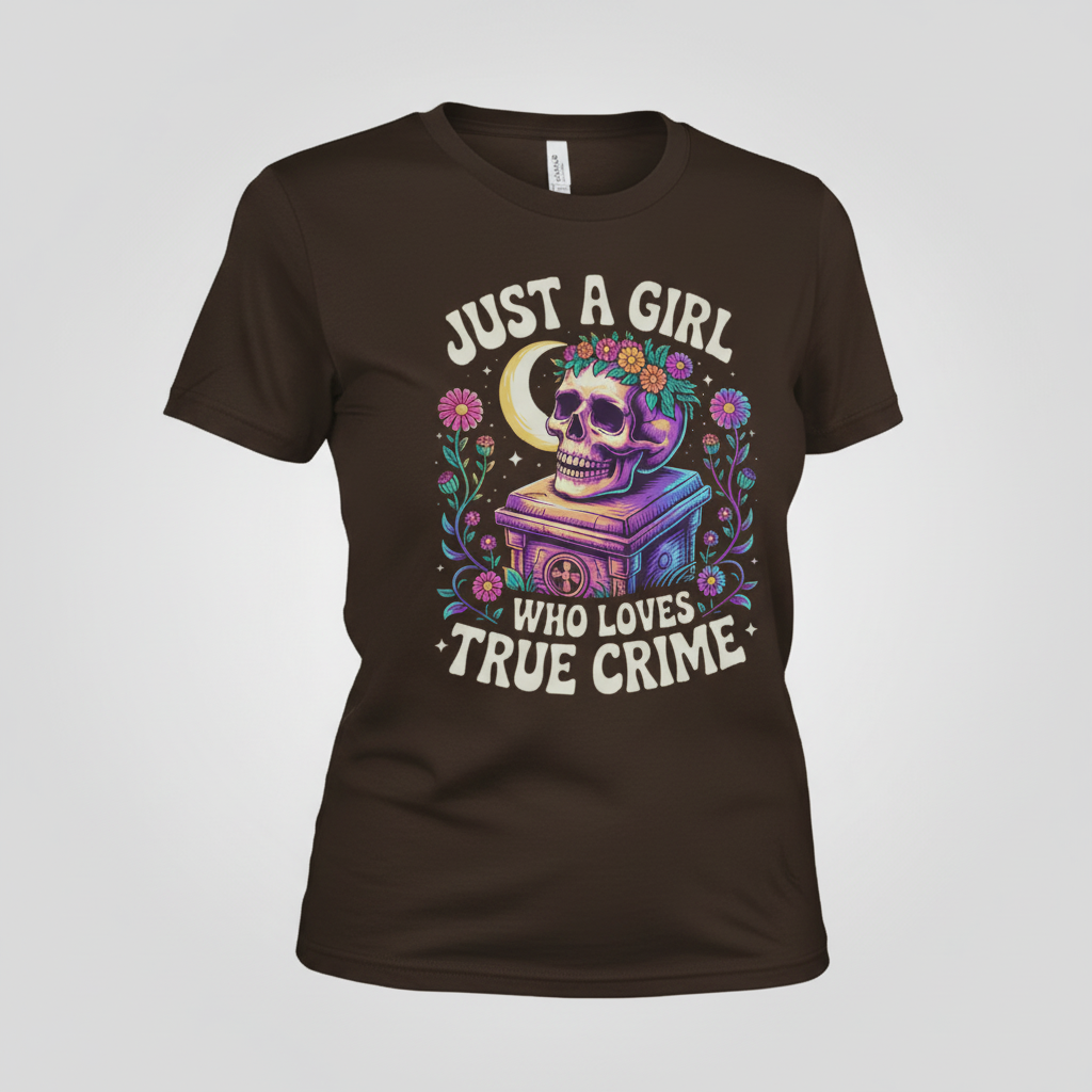 Just a Girl Who Loves True Crime T-Shirt_space
