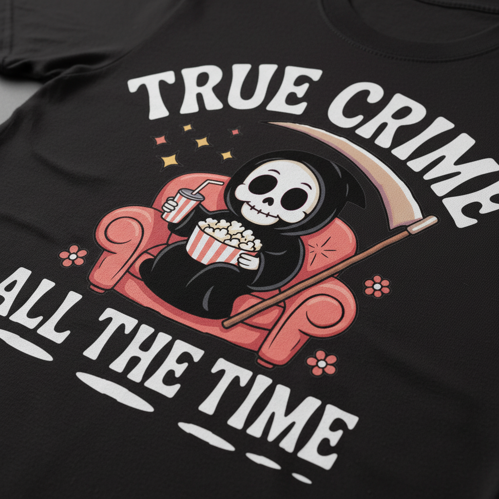 True Crime All The Time T-Shirt_closeup