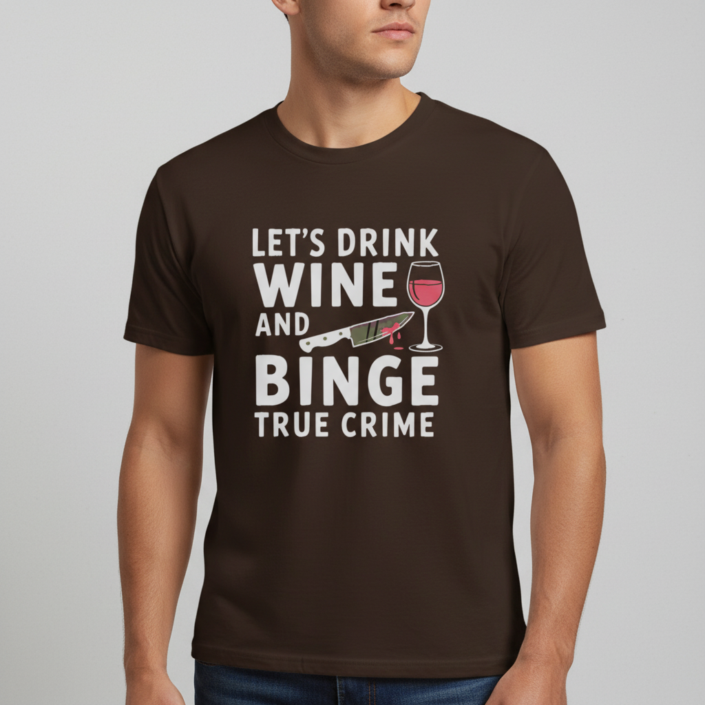 Wine and True Crime T-Shirt_space