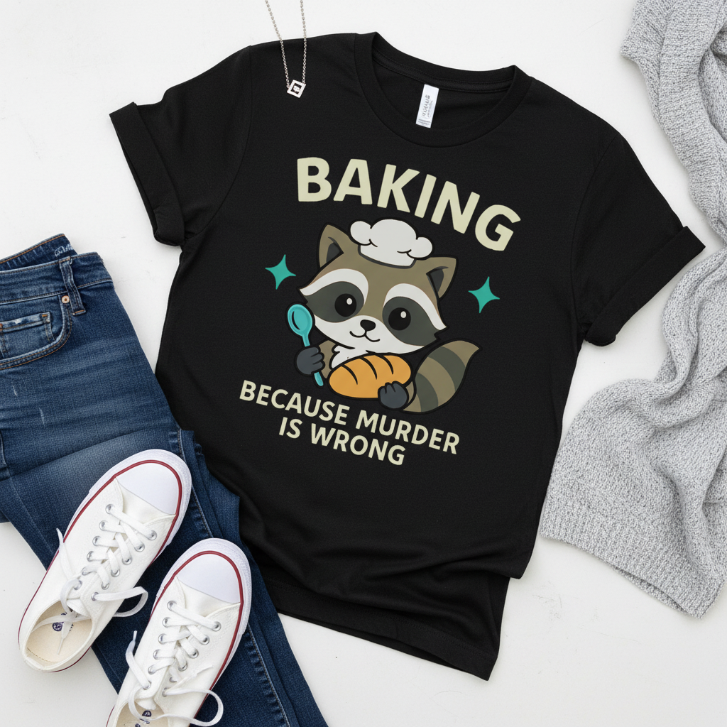 Baking Because Murder Is Wrong T-Shirt_pairing