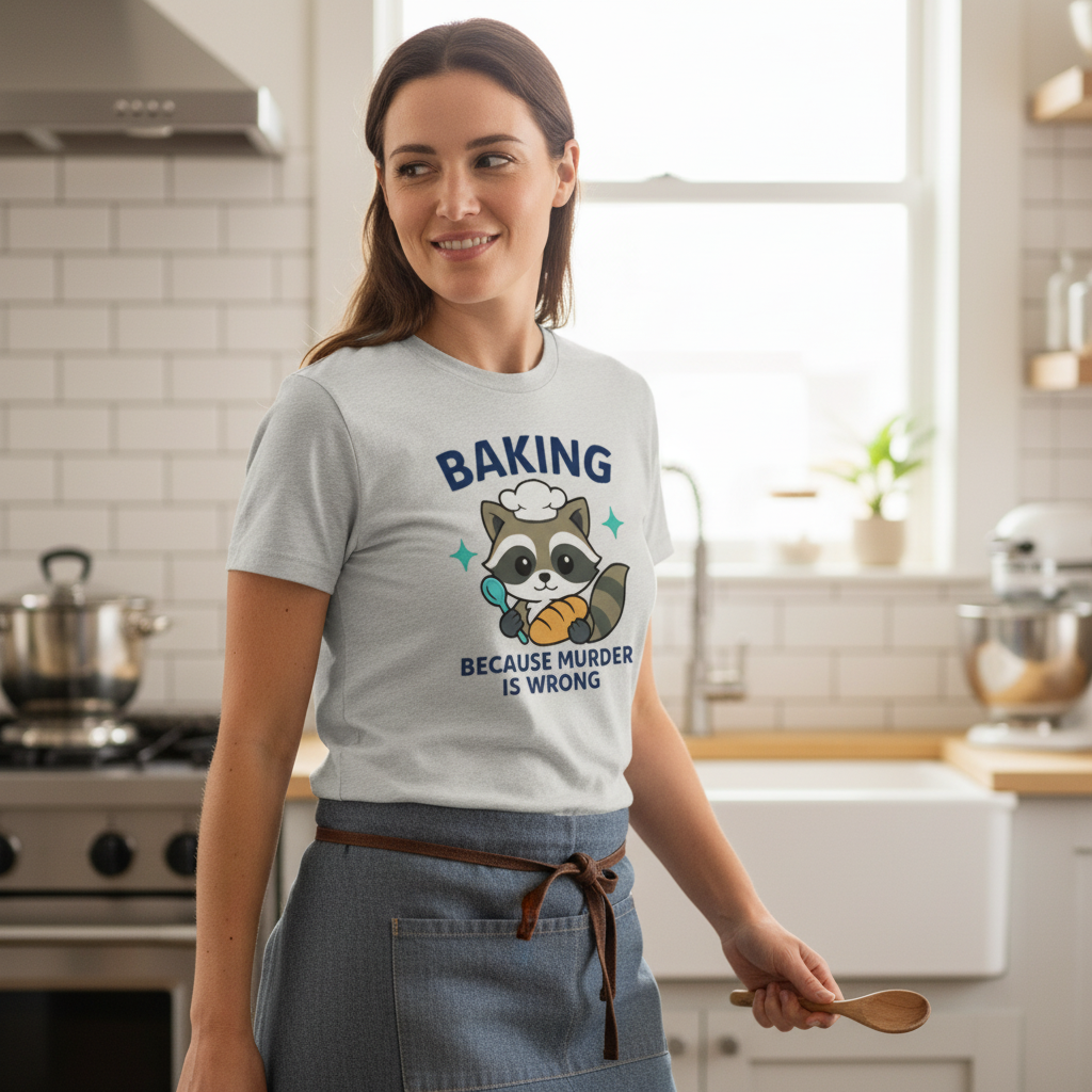 Baking Because Murder Is Wrong T-Shirt_lifestyle