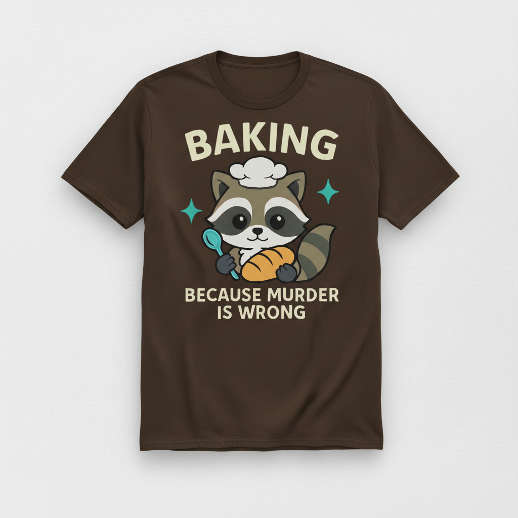 Baking Because Murder Is Wrong T-Shirt_space