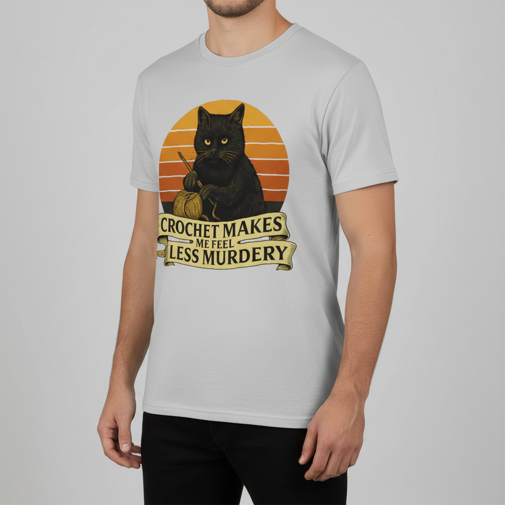 Less Murdery Crochet Cat T-Shirt_benefit