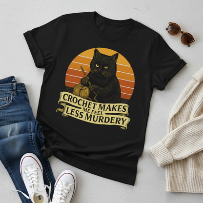 Less Murdery Crochet Cat T-Shirt_pairing