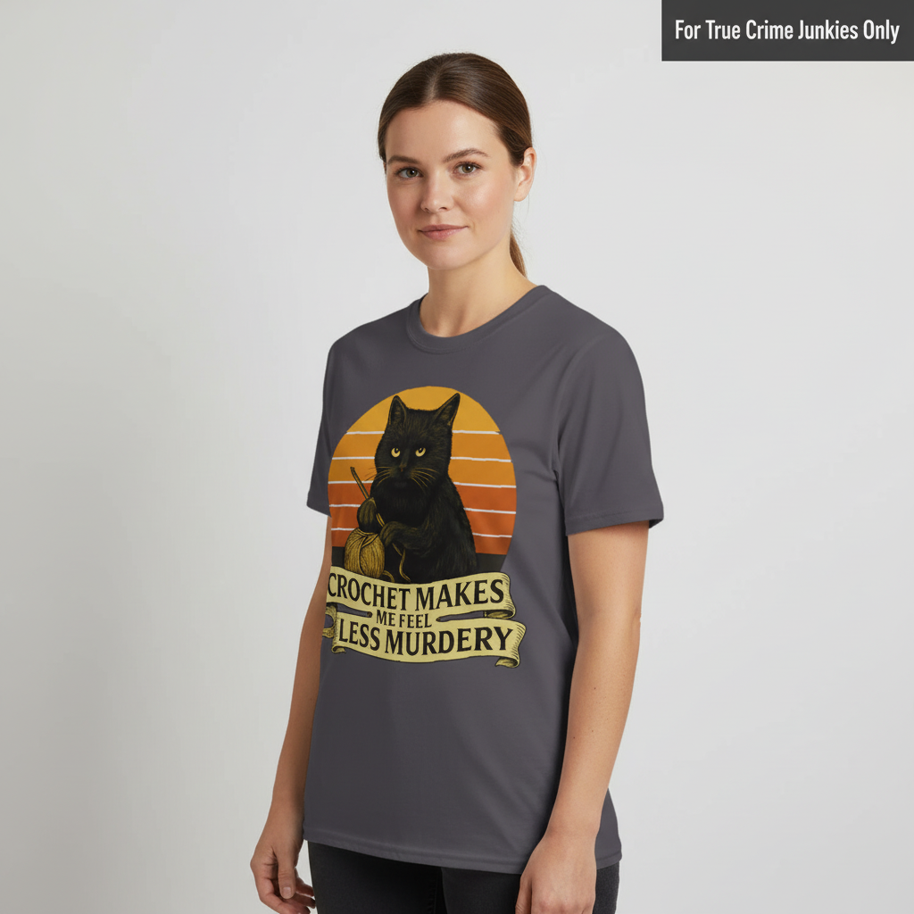 Less Murdery Crochet Cat T-Shirt_hero