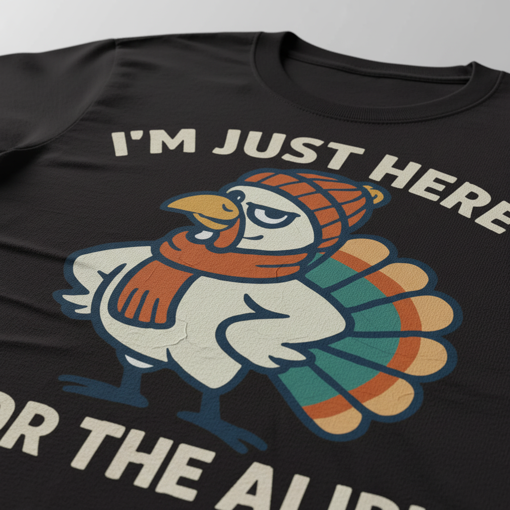 Here for the Alibi T-Shirt_closeup