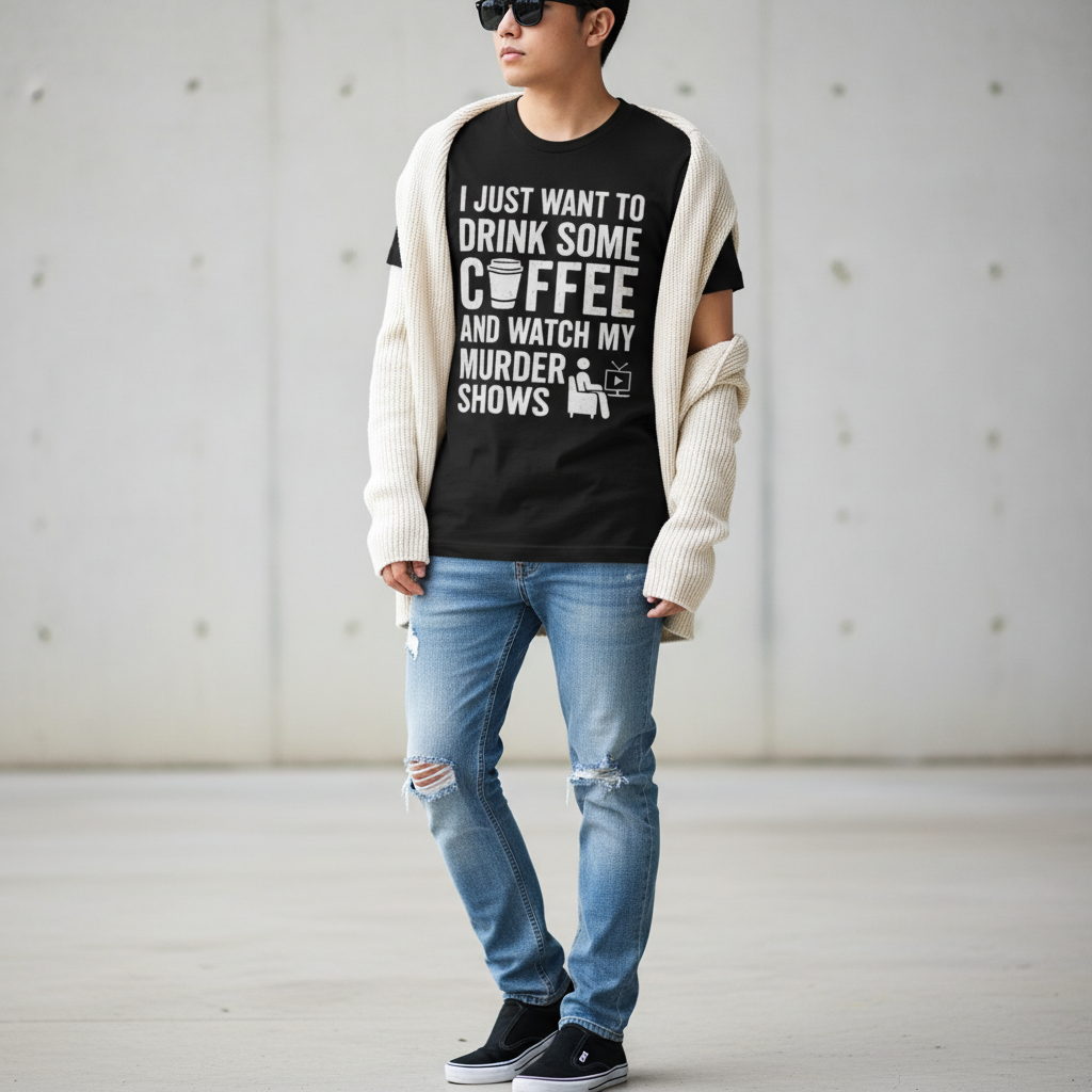 Coffee & Crime Shows T-Shirt_pairing