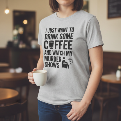 Coffee & Crime Shows T-Shirt_lifestyle