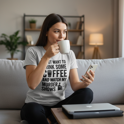 Coffee & Crime Shows T-Shirt_use