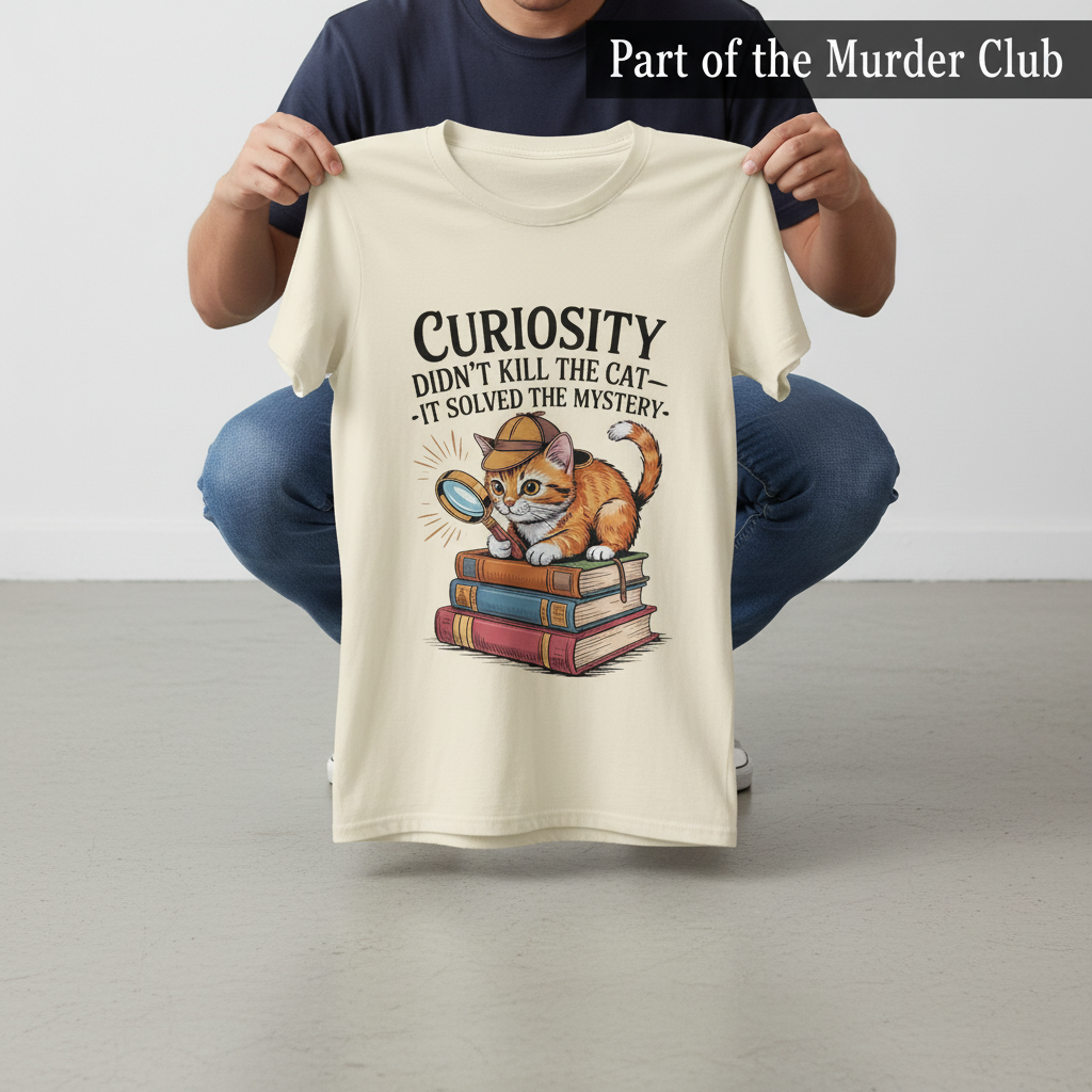 Curious Detective Cat T-Shirt_dangle
