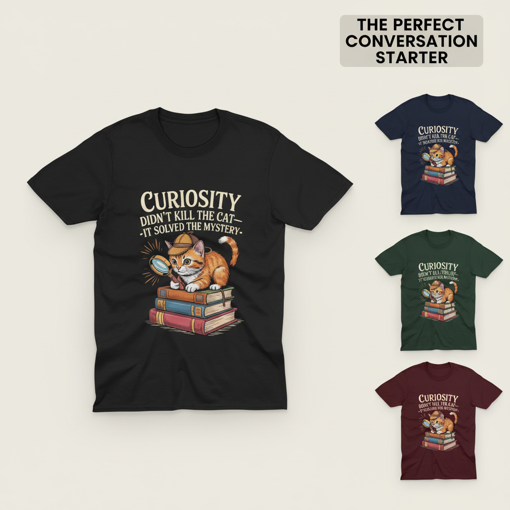 Curious Detective Cat T-Shirt_color_hero