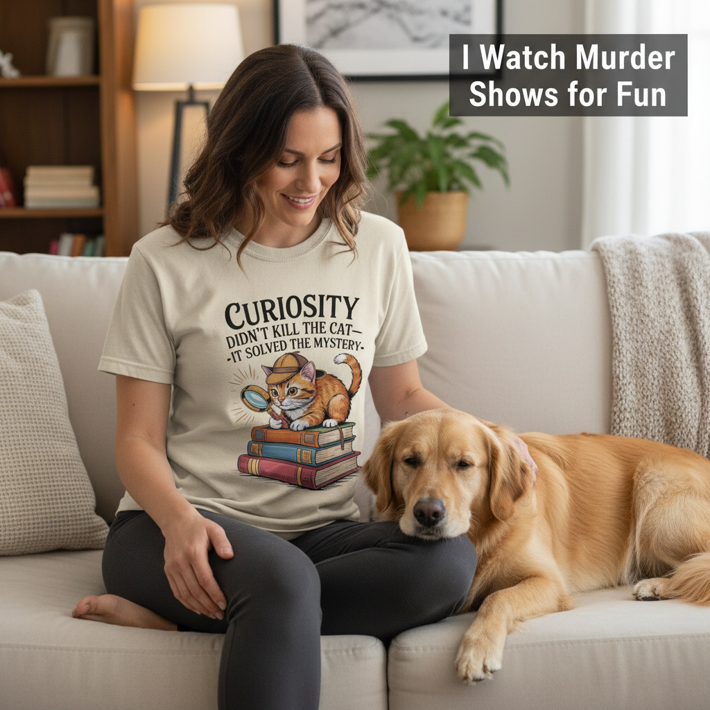 Curious Detective Cat T-Shirt_pet_companion