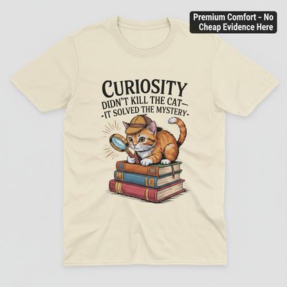 Curious Detective Cat T-Shirt_clean