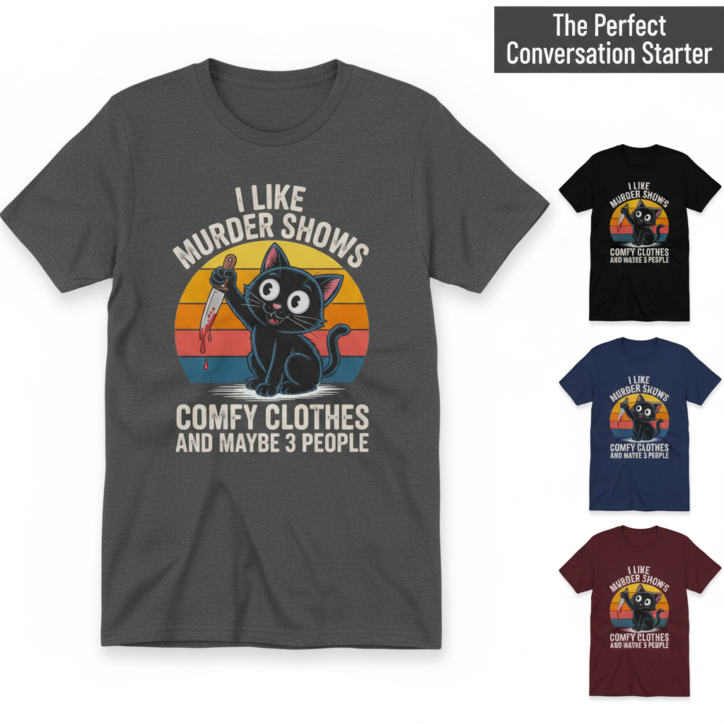 Murder Shows & Cats T-Shirt_color_hero