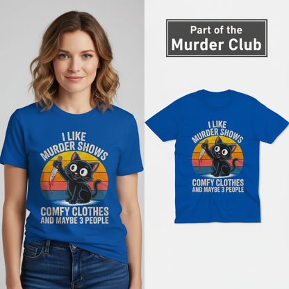 Murder Shows & Cats T-Shirt_model_flat