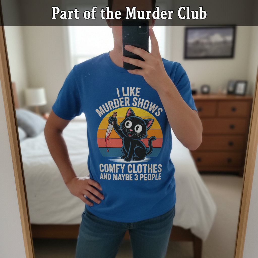 Murder Shows & Cats T-Shirt_mirror_selfie