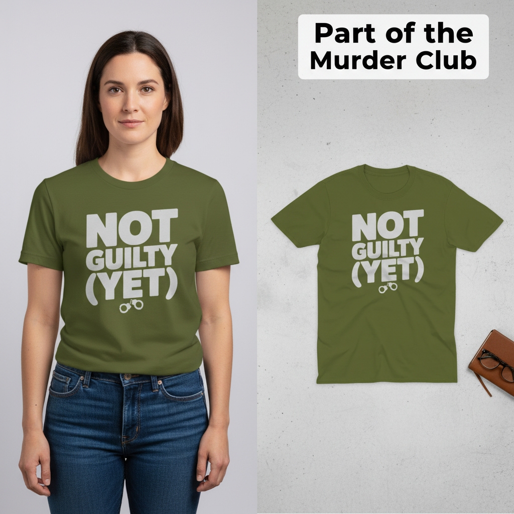 Not Guilty (Yet) T-Shirt_model_flat
