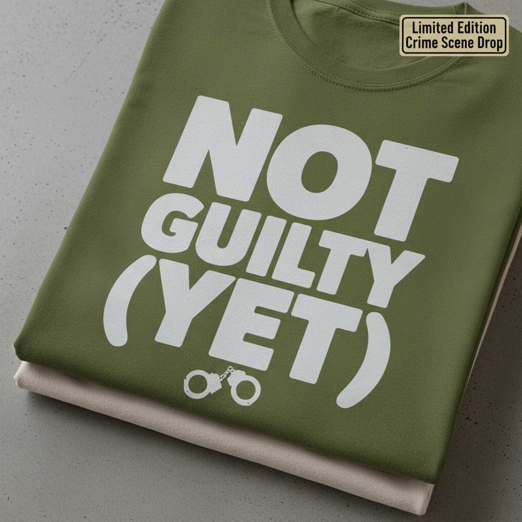 Not Guilty (Yet) T-Shirt_stacked_flatlay