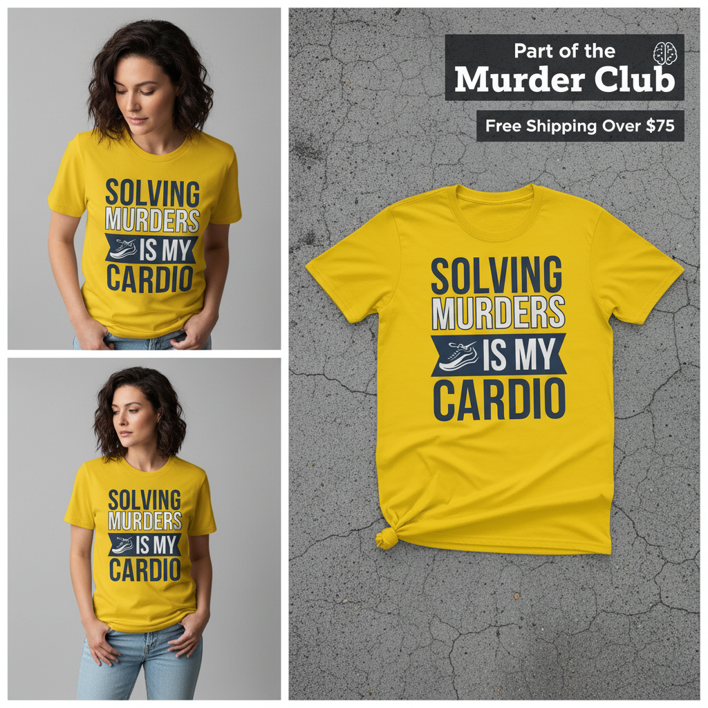 Solving Murders Is My Cardio T-Shirt_3_panel
