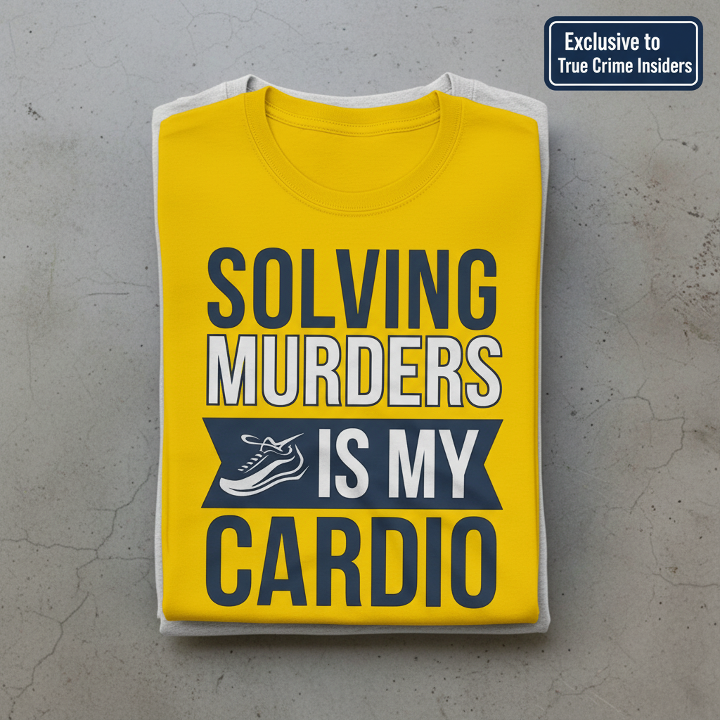 Solving Murders Is My Cardio T-Shirt_stacked_flatlay