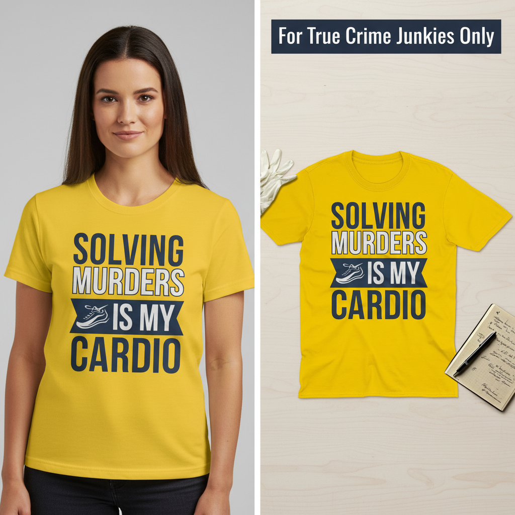Solving Murders Is My Cardio T-Shirt_model_flat