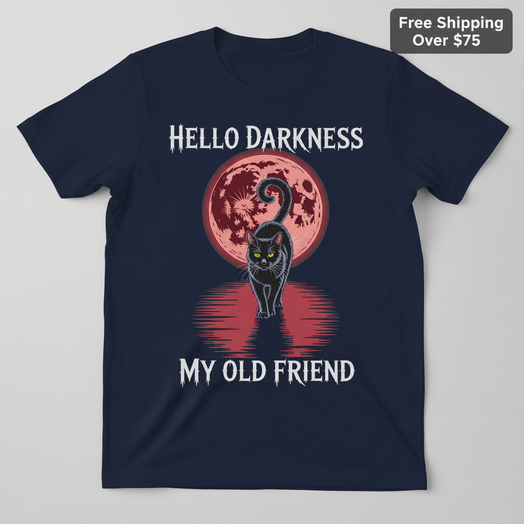 Hello Darkness Cat T-Shirt_clean
