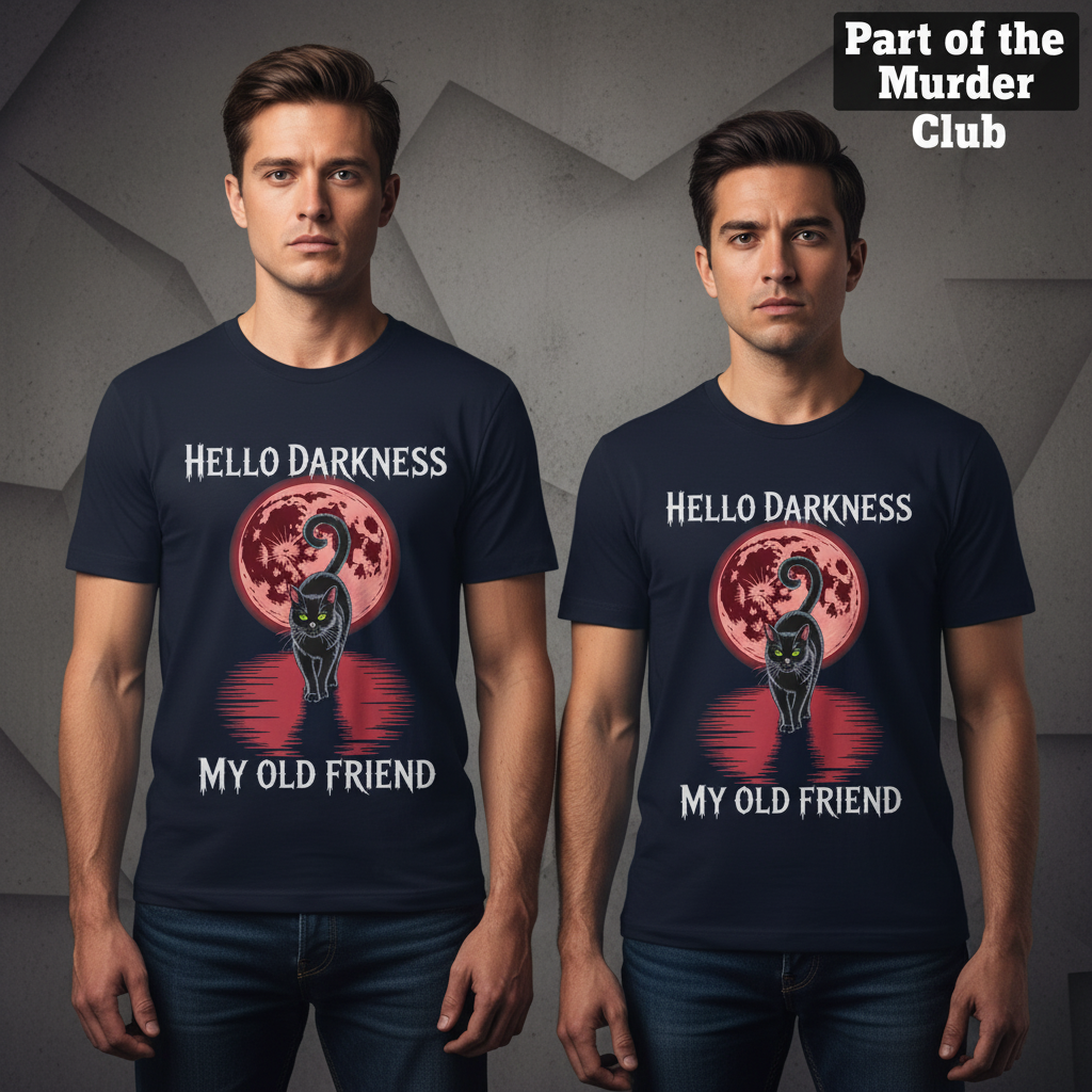 Hello Darkness Cat T-Shirt_stoic