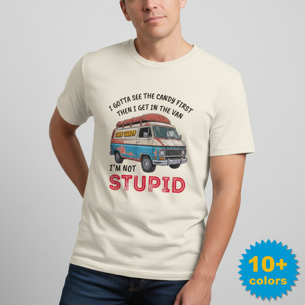 Not Stupid Candy Van T-Shirt_badge