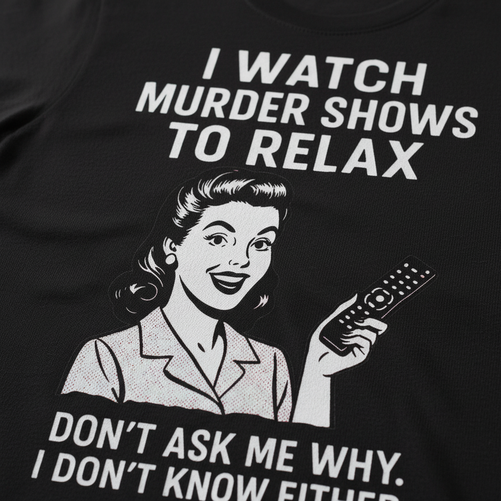 Murder Shows & Chill T-Shirt_closeup