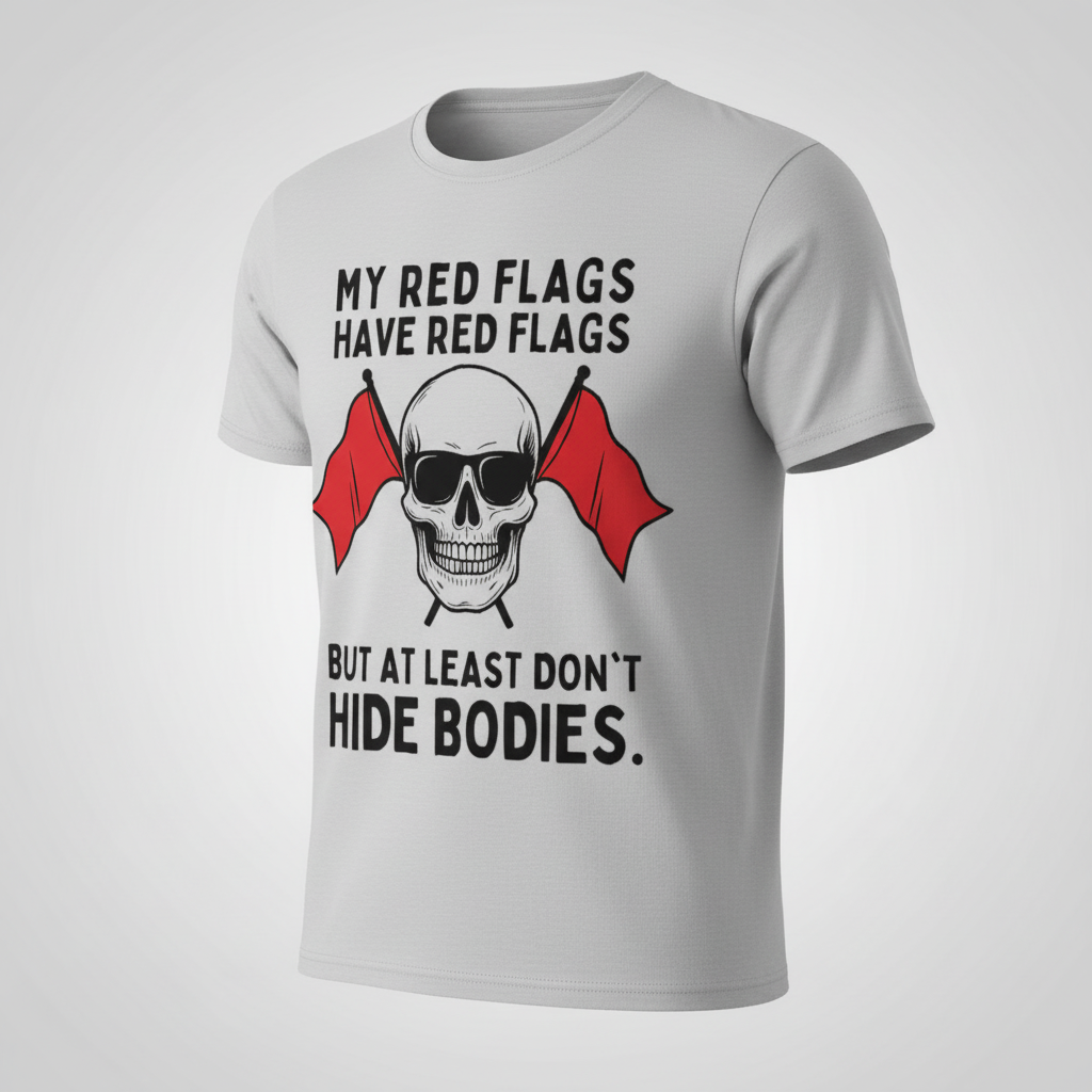 Red Flags Skull T-Shirt_space