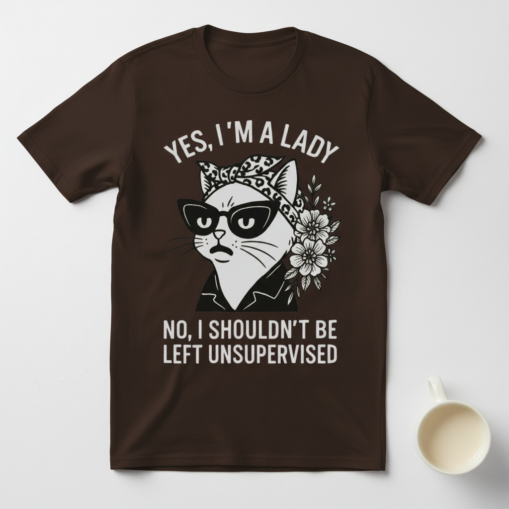 Unsupervised Cat Lady T-Shirt_space