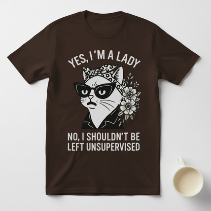 Unsupervised Cat Lady T-Shirt_space